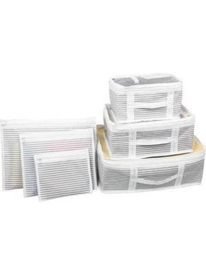 Pazarcan Bavul Içi Düzenleyici Valiz Organizer 6 Lı Set - Çizgili