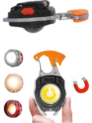 Pazarcan Çok Işlevli Acil Durum Işığı USB Şarjlı Cep Feneri 7 Farklı Mod