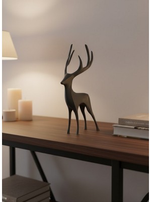 Zero Land Hnrlishp Gri Geyik Biblo Minimal Tasarım Şık Ev Aksesuarı