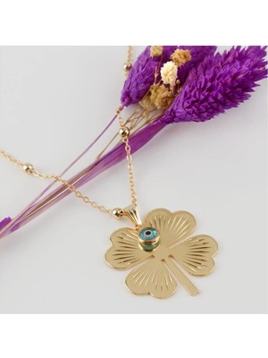 SiHako Yonca Figürlü Nazarlı Kolye