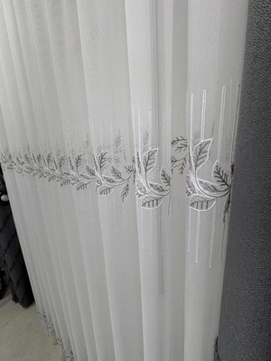 Nivemes Home Nivemeshome Eylülzade Gümüş Detay 1/2,5 Pileli Tül Perde Apm