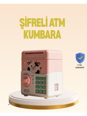 Zero Land Hnrlishp Çocuklar Için Pembe Atm Görünümlü Elektronik Kumbara