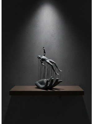 Zero Land Hnrlishp Gri El Insan Figürü Minimal ve Anlamlı Dekoratif Biblo Modern Ev Dekorasyonu