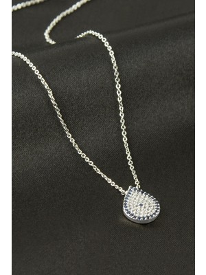 SiHako Oval Nazar Zirkon Taşlı Kolye