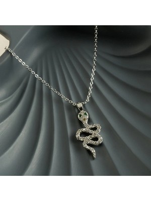 SiHako Yılan Zirkon Taşlı Yeni Sezon Kolye