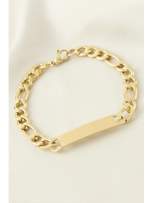 SiHako Künye Çelik Bileklik (Isim Yazılabilir) 4 cm