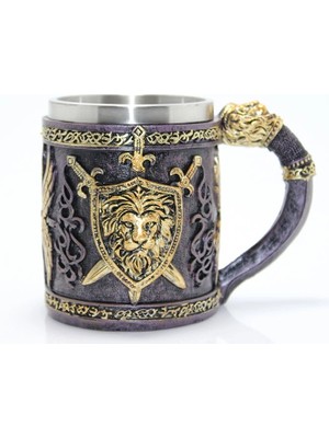 Starseven Aslan Büstü Tasarımlı Paslanmaz Çelik Kupa Bardak ALK1016