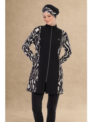 inStyle Kapalı 4 Parçalı Siyah Tesettür Mayo 6064A