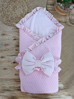 DMR Elegance Yenidoğan Tericotton Kumaş Multi Mevsimlik Bebek Battaniyesi Kundak Pembe