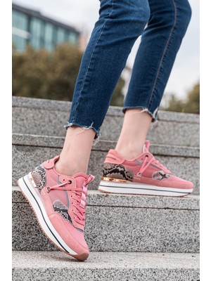 Panorama Süet ve Hakiki Deri Detaylı Kadın Sneaker