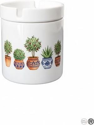 Sartre Art   Blue Blanc Serisi Ağaçlarım Tasarımlı Hediyelik Kokusuz Söndür At Küllük Kül Tablası