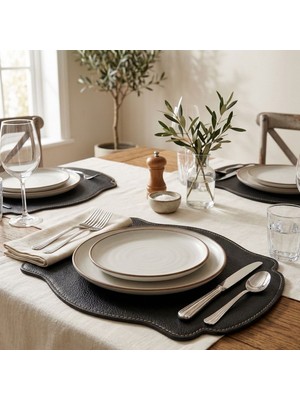 Grand Fine Art 2 Adet Çift Yüz Kenar Dikişli Deri Amerikan Servis,kolay Silinir Supla ,AS00120