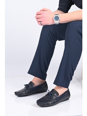 Bestello Bağcıksız Fiyonklu Poliüretan Taban Hakiki Deri Loafer 028-2068-26Y Erkek Ayakkabı
