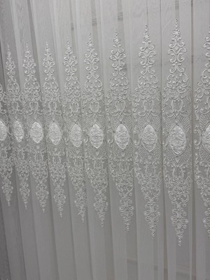 Nivemes Home Nivemeshome Belya Aplik4 Gümüş 1/2,5 Pileli Bambu Tül Perde