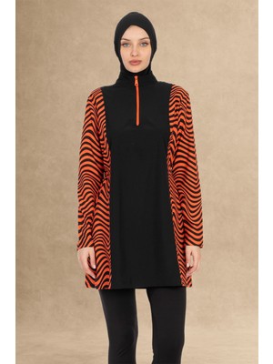 inStyle Kapalı 4 Parçalı Siyah Tesettür Mayo 6065A