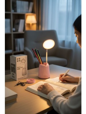 Allians Şık Okuma ve Gece Lambası Seti, Kalemtraş ve Kalemlik ile Komple Paket