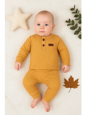 DMR Elegance Çizgili Kumaş % 100 Pamuk 2'li Unisex Takım