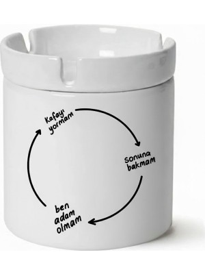 Sartre Art Kafayı Takmam Sonuna Bakmam Tasarımlı Kokusuz Söndür At Küllük Kül Tablası