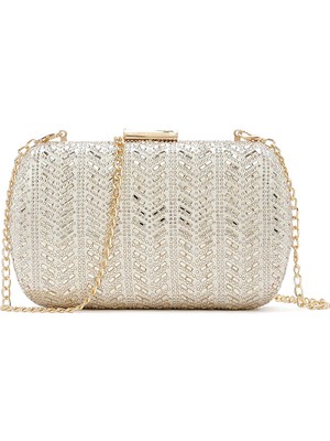 Derimod Kadın Altın Zincir Askılı Taşlı Mini Kutu Abiye Çantası 26SBD2953TS