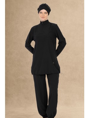 inStyle Kapalı 4 Parçalı Siyah Tesettür Mayo 6057A