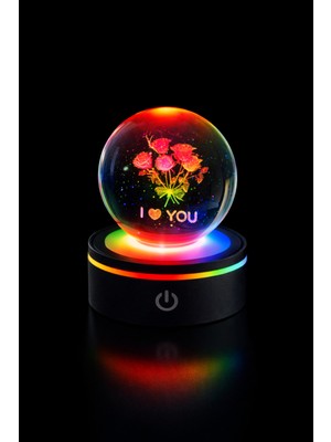 Allians Parlak Kristal Küre Gece Lambası, Şık ve Sıcak Atmosfer Yaratır