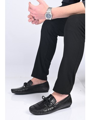 Bestello Bağcıksız Fiyonklu Poliüretan Taban Hakiki Deri Loafer 028-2068-26Y Erkek Ayakkabı