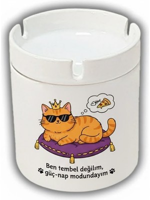 Sartre Art   Ben Tembel Değilim Güç Nap Modundayım Tasarımlı Hediyelik Kokusuz Söndür At Küllük Kül Tablası