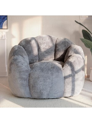 Puffiber Puf Koltuk Çiçek Tasarımlı Peluş Armut Koltuk Rahat Tv ve Okuma Koltuğu 105X80 cm