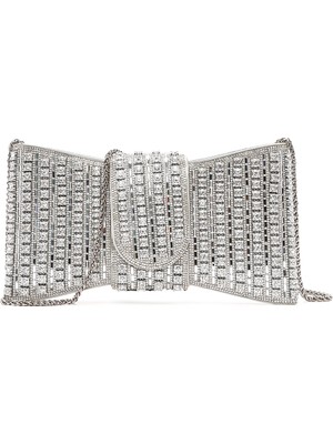 Derimod Kadın Gümüş Uzun Askılı Taşlı Mini Kutu Abiye Çantası 26SBD2952TS