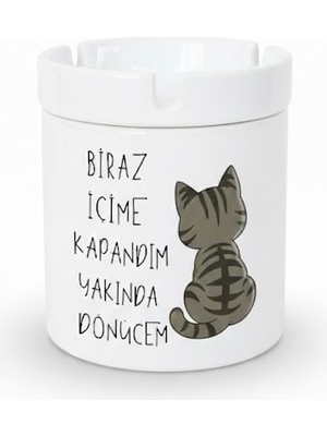 Sartre Art Biraz Içime Kapandım Tasarımlı Kokusuz Söndür At Küllük Kül Tablası