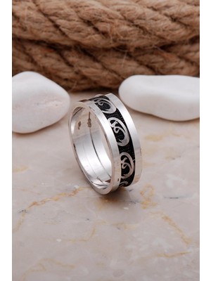 Sümer Telkari Vavlı Tasarım Elişi Gümüş Erkek Alyans 28