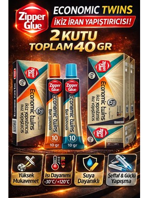 Urfakent Zipper Glue Ikiz Iran Yapıştırıcısı 2 Kutu A+B Çift Bileşenli Epoksi Güçlü Metal Plastik Cam Seramik Yapıştırıcı