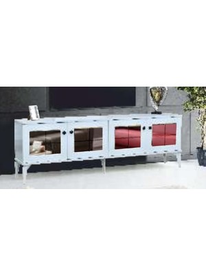 Yuvaset Home Maye Hira Aynalı Beyaz Tv Sehpası