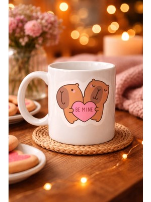 Urfakent Be Mine Sevimli Ayıcık Tasarımlı Porselen Kupa Model 43 – Aşk Temalı Sevgili Kupası – Özel Gün Hediyesi