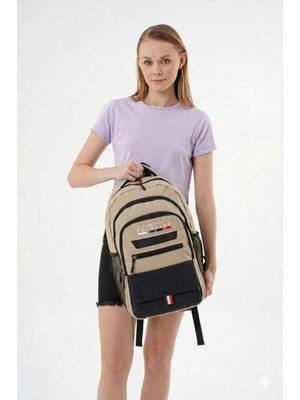 Benitto Kids Cambridge Polo Club Minimalist Tasarım Unisex Çok Gözlü Sırt Çantası
