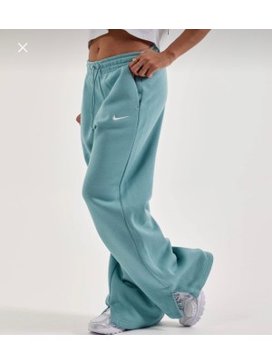 Nike Sportswear Phoenix Fleece High-Waisted Wide Yüksek Belli Bol Kalıp Mavi Kadın Eşofman Altı  IH1011-017