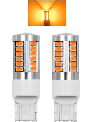 Ampul T20 93 Dipsiz  12V 33 LED Mercekli Turuncu   ( 002263 ) Oto Aksesuar Premium