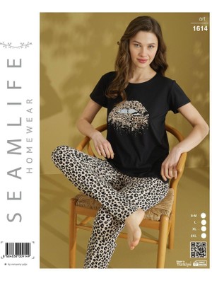 Royam Seamlife Kadın Extra Yumuşak %100 Pamuk Milan Kısa Kollu Pijama Takımı