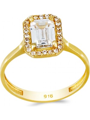 Altın Baget Taşlı Yüzük T078782