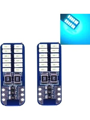 Ampul Mını T10 LED 24 Smd 4014 LED 12V-24V Buz Mavi   ( 002195 ) Oto Aksesuar Premium