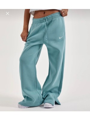 Nike Sportswear Phoenix Fleece High-Waisted Wide Yüksek Belli Bol Kalıp Mavi Kadın Eşofman Altı  IH1011-017