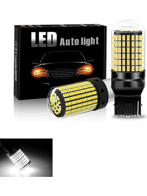 Ampul T20 93 Dipsiz  12V 144 LED Mercekli Beyaz   ( 002294 ) Oto Aksesuar Premium