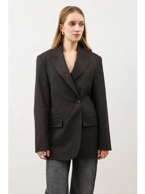 Antioch Kahve Kruvaze Kadın Blazer