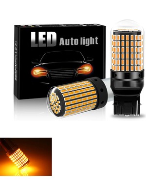 Ampul T20 93 Dipsiz  12V 144 LED Mercekli Turuncu   ( 002300 ) Oto Aksesuar Premium