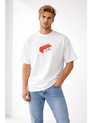 Camblys Unisex Pcb Bikini Kadın Özel Tasarım Ön Baskılı Oversize Kalın Kumaş Bol Kesim Pamuklu T-Shirt