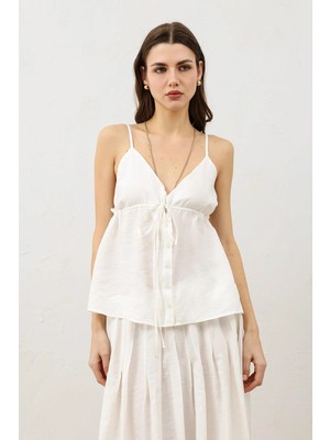 Antioch Ekru Büzgülü Kadın Top