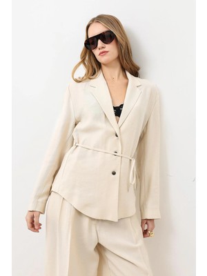 Antioch Krem Dökümlü Ince Ceket