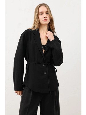 Antioch Siyah Dökümlü Ince Ceket