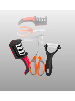 3 Parçalı Çok Fonksiyonlu Mutfak Makas Seti – Paslanmaz Çelik, Ergonomik Tasarım