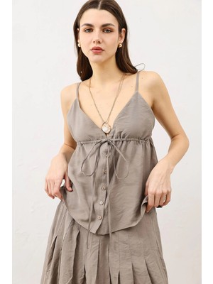 Antioch Vizon Büzgülü Kadın Top